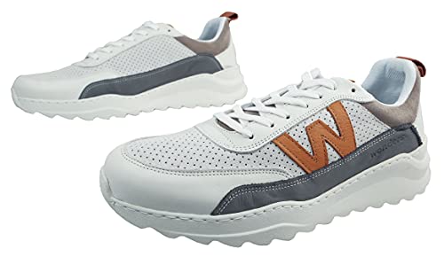 Wonders | Zapatos de Hombre | Minorca CB-4202 Blanco | Zapatos de Piel | Cierre con Cordones | Piso de Goma (Blanco, Numeric_43)