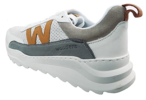 Wonders | Zapatos de Hombre | Minorca CB-4202 Blanco | Zapatos de Piel | Cierre con Cordones | Piso de Goma (Blanco, Numeric_43)