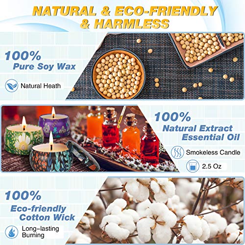 WONSEFOO Velas Perfumadas, Juego de Velas 6 PCS, Velas Aromaticas, Velas de Aromaterapia Cera de Soja, Aliviar el Estrés, Adecuadas para , Dormitorio, Cumpleaños, Navidad Día de San Valentín Regalos