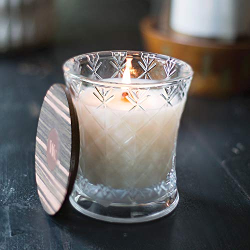 Woodwick Aura Mecha de Madera perfumada de carbón y ámbar