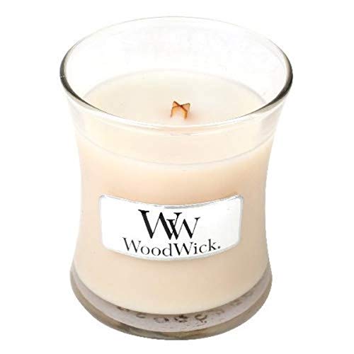 Woodwick Vainilla Vela aromática en Tarro pequeña, Blanco, 6.9x6.8x7.8 cm