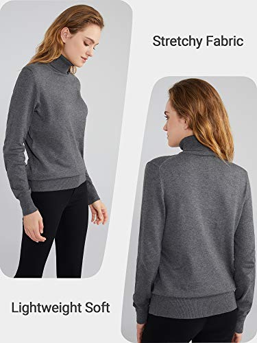 Woolen Bloom Jersey Mujer Cuello Tortuga Suéter Camiseta Manga Larga Camisa Invierno Jersey Basico Suelto Sudadera de Punto Tops Pull-Over Suéter Mujer Primavera Otoño