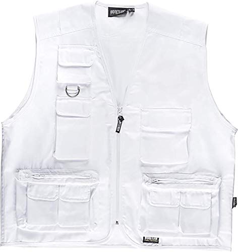 Work Team Chaleco Tipo Safari Multibolsillos. Hombre Blanco XL