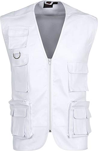 Work Team Chaleco Tipo Safari Multibolsillos. Hombre Blanco XL