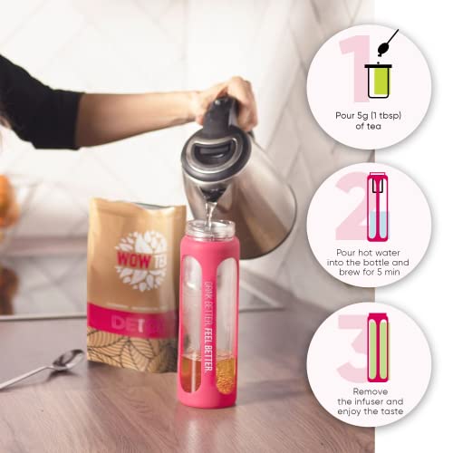 WOW TEA Detox - Programa de Purificación Corporal Profunda de 21 Días | Desintoxicación de Cuerpo Completo | Té de Desintoxicación de Hierbas con Yerba-Mate, Té Verde, Pu-erh | 150 gr, Made in EU