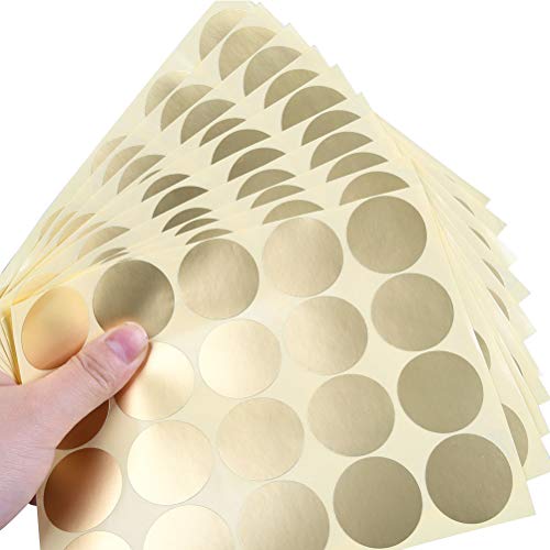 WOWOSS 11 Hojas Pared del Círculo del Puntos 220 Pared del Círculo Arte Oro Pegatina de Pared Set para Decorativos Casa Dormitorio
