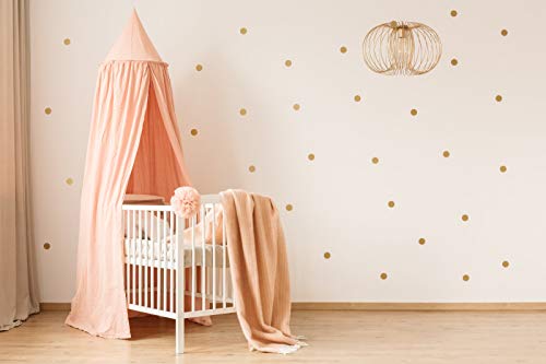 WOWOSS 11 Hojas Pared del Círculo del Puntos 220 Pared del Círculo Arte Oro Pegatina de Pared Set para Decorativos Casa Dormitorio