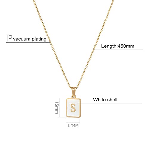WUGDSQGH Collar De Mujer G Letra Oro Cadena Collar Masculino Cuadrado Personalidad Simple Letra Inicial Colgante Accesorios Damas Fiesta De Regalo, 45Cm