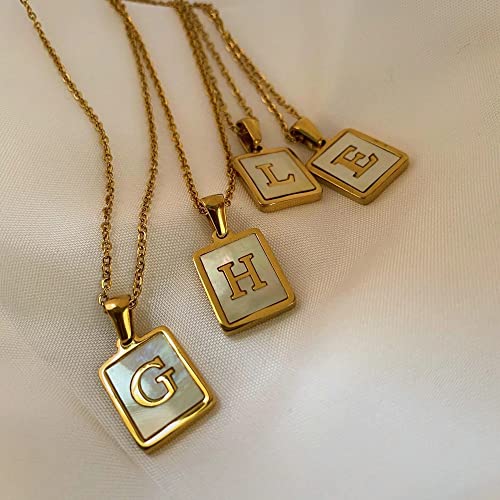 WUGDSQGH Collar De Mujer G Letra Oro Cadena Collar Masculino Cuadrado Personalidad Simple Letra Inicial Colgante Accesorios Damas Fiesta De Regalo, 45Cm