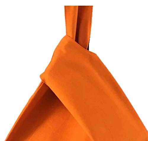 WWWL Bolso de muñeca con Nudo Bolso Nudo de algodón Femenino Original Hecho a Mano Hit Color Manos Bolsa Japonesa Estilo Mujer Retro Bolsas de muñeca Tote Orange
