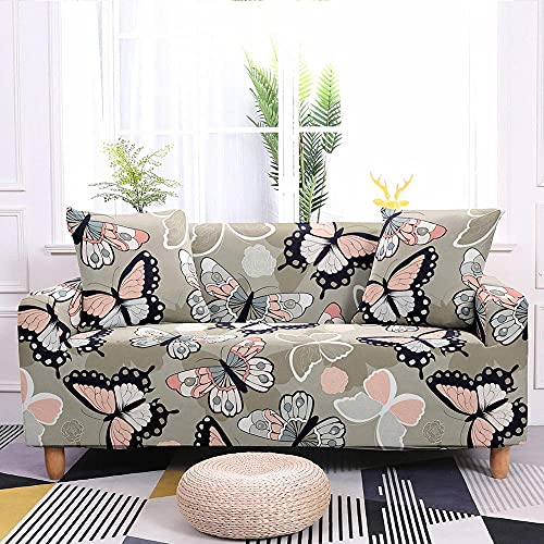 WXQY Funda de sofá elástica con Estampado de Mariposas en Color Funda de sillón elástica Funda de sofá Todo Incluido Antideslizante Funda de sofá A1 1 Plaza