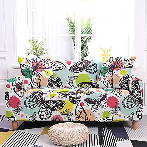 WXQY Funda de sofá elástica con Estampado de Mariposas en Color Funda de sillón elástica Funda de sofá Todo Incluido Antideslizante Funda de sofá A1 1 Plaza