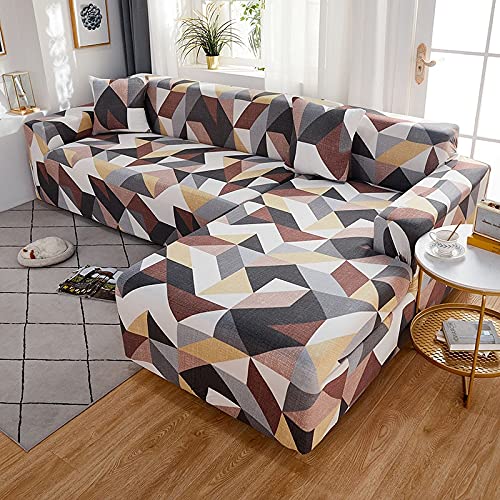 WXQY Funda de sofá elástica de Esquina en Forma de L para Mascotas, sofá Todo Incluido Antideslizante, sofá Chaise Longue Funda de sofá combinada A3 3 plazas