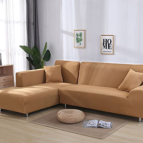 WXQY Toalla para sofá de Sala de Estar, Funda de sofá Antideslizante de Color sólido, Esquina elástica en Forma de L, Funda de sofá con Todo Incluido, A13, 1 Plaza
