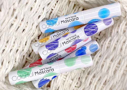 WYNIE Pack 6 Colorful Máscaras de Pestañas de Colores Morado, Azul, Verde, Rojo, Amarillo Fijado Natural Fórmula Pigmentada Cruelty Free - 10 ml