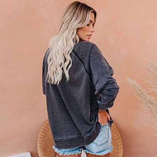 WZG Sudadera con Capucha De Manga Larga De Las Señoras Sudadera con Capucha Sudadera De La Tripulación De La Tripulación De La Navidad Divertido Pullover Top T-Shirt Regalos para Damas XL/Gris