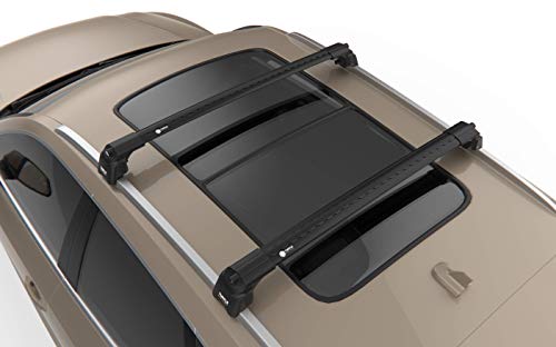 X-sport Juego de barras portaequipajes para Mercedes GLC-Class (X253) SUV (2016-), aluminio, Turtle, soporte de barra longitudinal, antirrobo, color negro