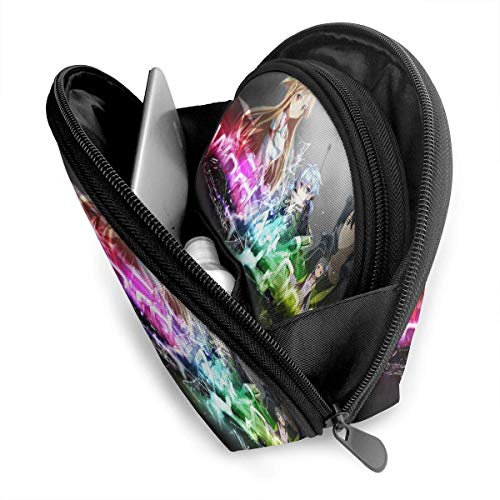 XCNGG Sword Art Online Asuna Yuuki Kirito Sinon Yui Bolsa de maquillaje con forma de concha Bolsa de embrague portátil Monedero Organizador de bolsos multifunción para mujeres Viajes Bolsas de almacen