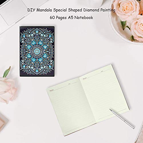 Xdefkoloe58223 Pintura Diamante DIY 50 Páginas A5 Sin hilos Cuaderno Pintura Diamante Libro de Belleza Papelería de Moda