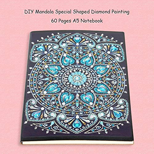 Xdefkoloe58223 Pintura Diamante DIY 50 Páginas A5 Sin hilos Cuaderno Pintura Diamante Libro de Belleza Papelería de Moda