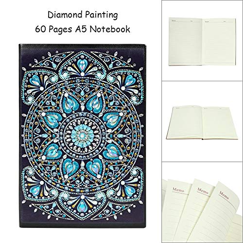 Xdefkoloe58223 Pintura Diamante DIY 50 Páginas A5 Sin hilos Cuaderno Pintura Diamante Libro de Belleza Papelería de Moda