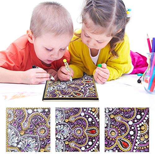 Xdefkoloe58223 Pintura Diamante DIY 50 Páginas A5 Sin hilos Cuaderno Pintura Diamante Libro de Belleza Papelería de Moda