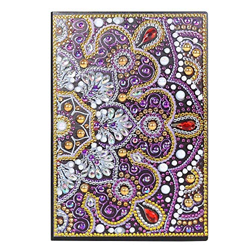Xdefkoloe58223 Pintura Diamante DIY 50 Páginas A5 Sin hilos Cuaderno Pintura Diamante Libro de Belleza Papelería de Moda
