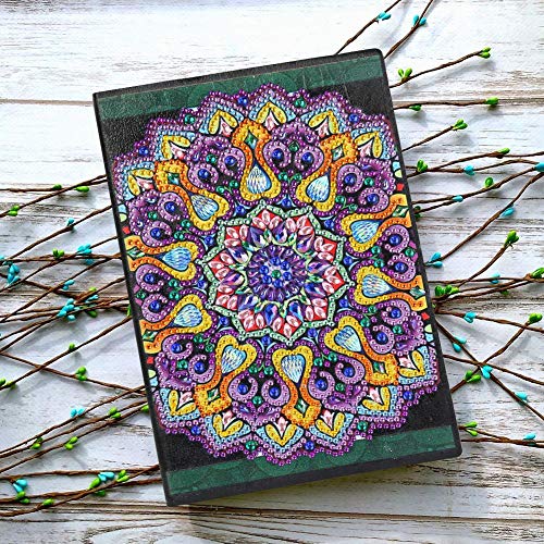 Xdefkoloe58223 Pintura Diamante DIY 50 Páginas A5 Sin hilos Cuaderno Pintura Diamante Libro de Belleza Papelería de Moda