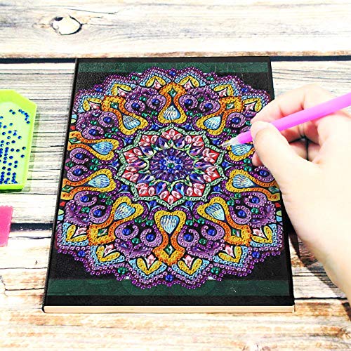 Xdefkoloe58223 Pintura Diamante DIY 50 Páginas A5 Sin hilos Cuaderno Pintura Diamante Libro de Belleza Papelería de Moda