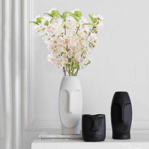 XHXSTORE 4pcs Ramo de Flores Artificiales Decoracion Blancas Flor de Melocotón de Seda Falsa Planta Cerezo Simulacion para Boda Hogar Centro de Mesa Arreglo Floral Bautizo Primavera Balcon Patio