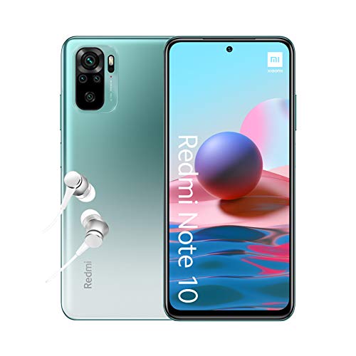 Xiaomi Redmi Note 10 - Smartphone 4+128GB, 6,43” pantalla AMOLED DotDisplay, Snapdragon 678, Cámara cuádruple de 48 MP, 5000mAh, Verde Lago (versión ES)