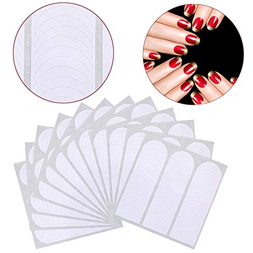 Xinlie Guía Francesa de Consejos Pegatinas Kit de Pegatinas de uñas Manicura Francesa Guías Pegatinas de Uñas Francesas Plantillas de Uñas Pegatinas de Arte de Uñas Francesas 50x48 Piezas