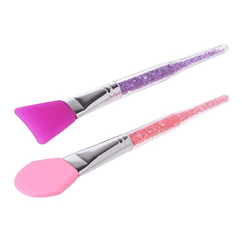 Xiton 2 UNIDS Silicona Máscara Facial Pincel Maquillaje Herramienta de Belleza Mascarilla de Lodo Facial Aplicador Corporal Loción Corporal Mantequilla Cepillo Aplicador (Rosa púrpura)