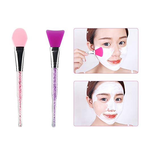Xiton 2 UNIDS Silicona Máscara Facial Pincel Maquillaje Herramienta de Belleza Mascarilla de Lodo Facial Aplicador Corporal Loción Corporal Mantequilla Cepillo Aplicador (Rosa púrpura)