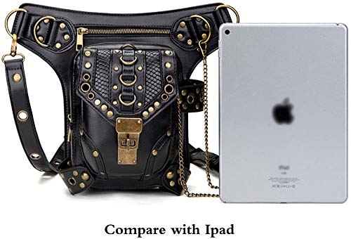Xyfw Bolso De La Vendimia Decoración De Cuero De Halloween, Steampunk del Punk Bolso, Cuero De La Cintura Paquetes De Bolsa, Gótico Bolsa De Pierna