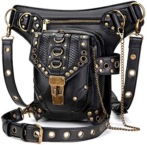Xyfw Bolso De La Vendimia Decoración De Cuero De Halloween, Steampunk del Punk Bolso, Cuero De La Cintura Paquetes De Bolsa, Gótico Bolsa De Pierna