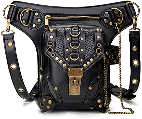Xyfw Bolso De La Vendimia Decoración De Cuero De Halloween, Steampunk del Punk Bolso, Cuero De La Cintura Paquetes De Bolsa, Gótico Bolsa De Pierna