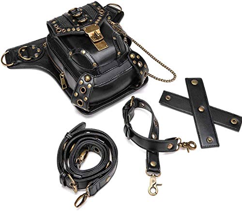 Xyfw Bolso De La Vendimia Decoración De Cuero De Halloween, Steampunk del Punk Bolso, Cuero De La Cintura Paquetes De Bolsa, Gótico Bolsa De Pierna