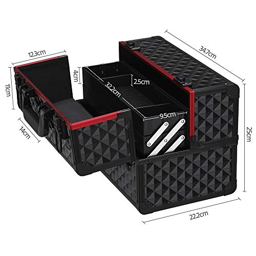 Yaheetech Estuche de Maquillaje Maletín Cosmético Organizador Profesional 34,7 x 22,2 x 25 cm