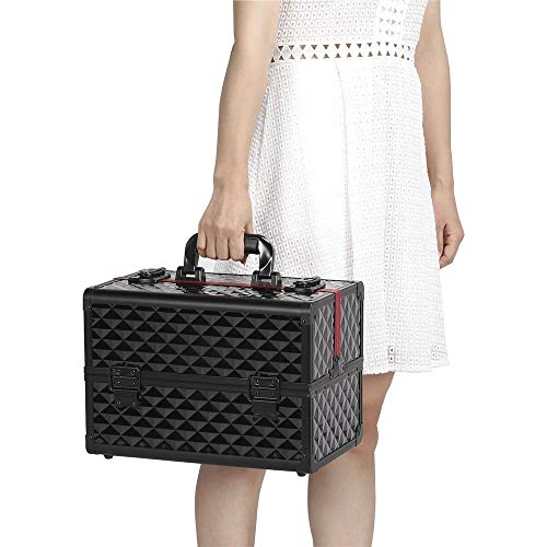 Yaheetech Estuche de Maquillaje Maletín Cosmético Organizador Profesional 34,7 x 22,2 x 25 cm