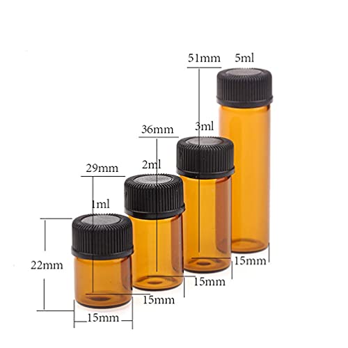 YAMAXUN 50 Piezas 1 Ml Frascos De Aceite Esencial De Frasco De Vidrio Púrpura Vacío con Reductor De Orificio Y Tapa Negra para Aceites Esenciales Cosméticos Perfume De Colonias,Púrpura,1ml
