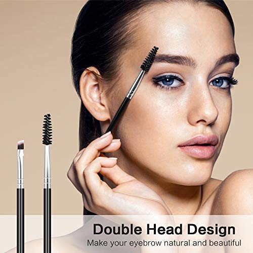 Yangfei 12pcs Cepillos de Cejas y Pestañas, Cepillo de Pestañas Pinceles de Cejas, Cepillo Pestañas Con diseño de Doble Cabeza, Pinceles de Maquillaje para Pestañas para Ceja Angulada Tintado