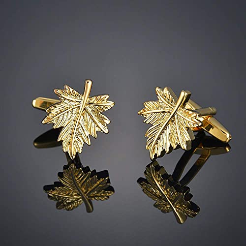 YANJ Gemelos de calidad de color dorado con letras, alienígenas, cuadrados, dragones, hojas de arce, equilibrio, nombre para hombre francés, bouton manchette (color metal: 2)