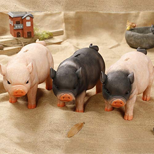 YAOLUU Huchas Originales Hucha Simulación Resina Cerdo Hucha Craft Ahorro Linda Pot Banco de Moneda for los niños cumpleaños de los niños Regalos Divertidos (Color : C)