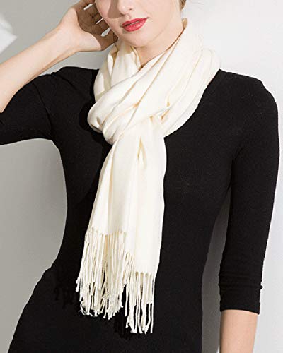 YAOMEI Unisex Mujer Bufanda, 2018 Mujer invierno lujosa ligera y suave Chales Estolas Fulares Bufanda Pañuelo caliente (78.74 * 27.56 pulgadas (200 cm * 70 cm), Blanco)