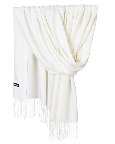 YAOMEI Unisex Mujer Bufanda, 2018 Mujer invierno lujosa ligera y suave Chales Estolas Fulares Bufanda Pañuelo caliente (78.74 * 27.56 pulgadas (200 cm * 70 cm), Blanco)