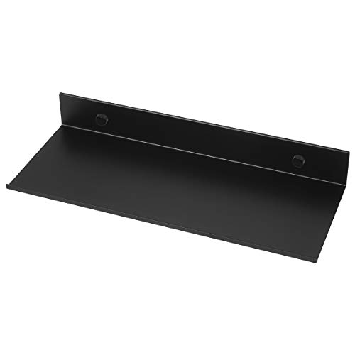 Yardwe Estante de baño Negro para Pared de Ahorro de Espacio, Resistente al óxido, estantes flotantes Extra Fuertes (30 cm)