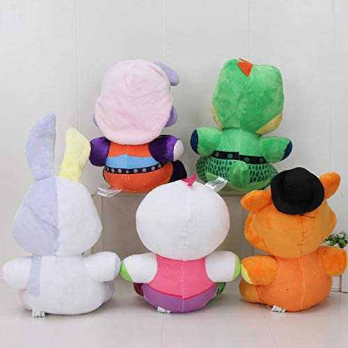 Yasdf 5Pcs Five Nights At Freddy'S Peluches 18Cm, FNAF Security Breach Muñecos De Peluche Vannie Glamrock Freddy Montgomery Gator Roxanne Wolf Toys