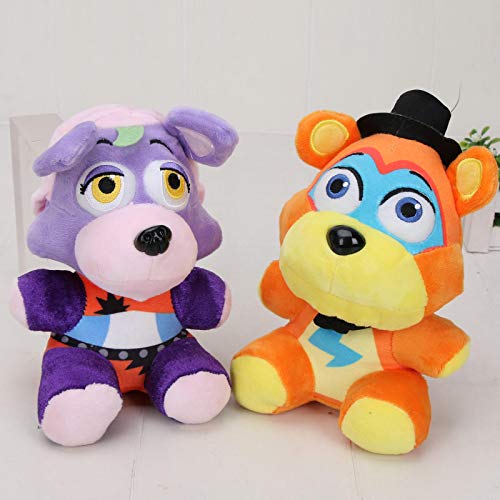 Yasdf 5Pcs Five Nights At Freddy'S Peluches 18Cm, FNAF Security Breach Muñecos De Peluche Vannie Glamrock Freddy Montgomery Gator Roxanne Wolf Toys