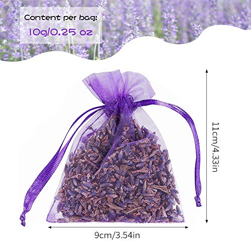YASQZ Paquete de 10 bolsas de lavanda bolsitas de lavanda, 100 g de flores secas naturales lavanda seca para polillas, lavanda ambientadores de armario bolsas de lavanda para ropa/cajones/armarios